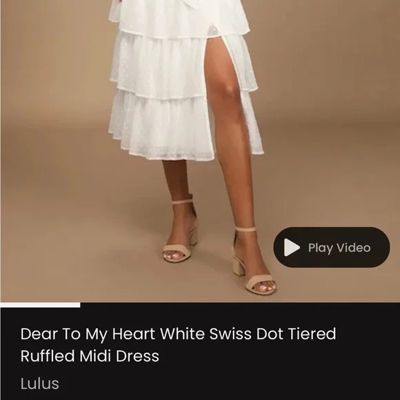 Lulus Dear To My Heart White Swiss Dot Tiered Ruffled Midi Dress - Picture 3 of 5